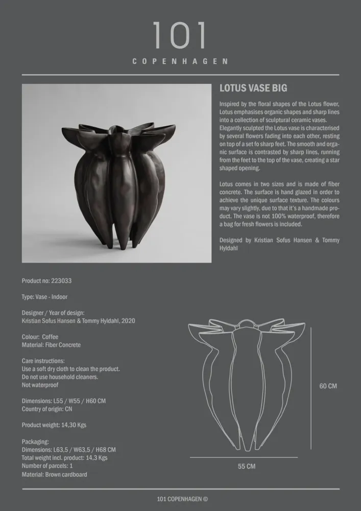 Lotus Vase - Big - Coffee