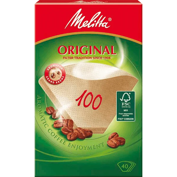 Melitta - Kaffefilter 100 - Ubleget 40 Stk.