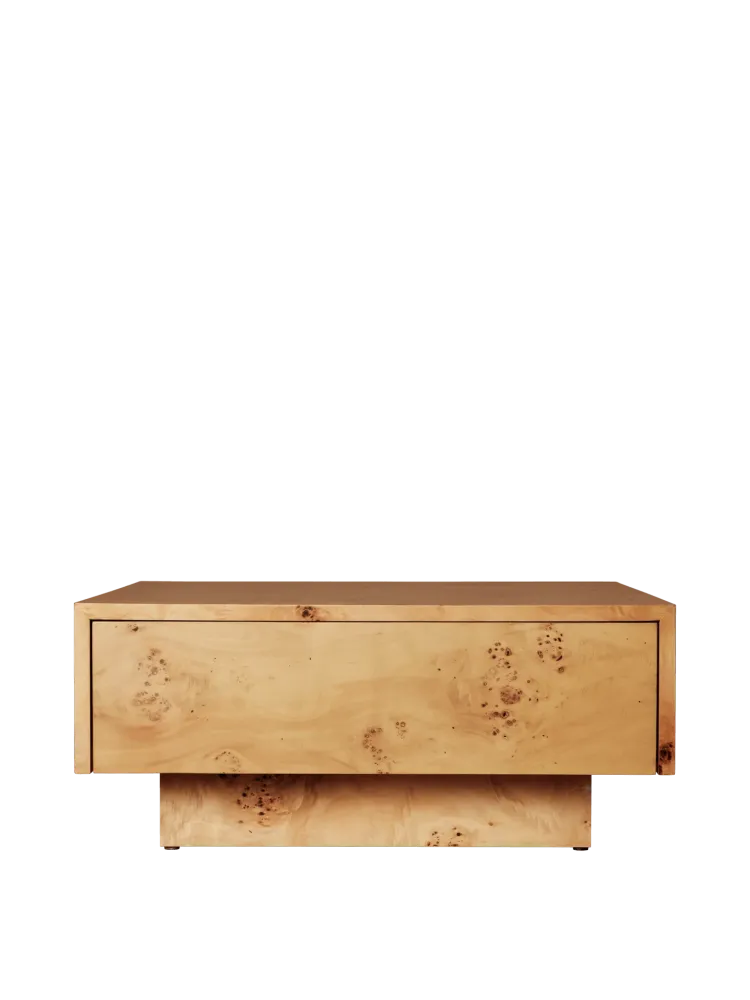 Burl Storage Coffee Table - Natural