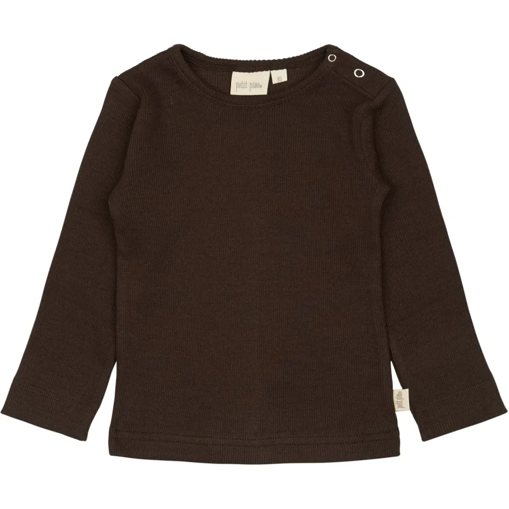 Petit Piao Coffee Bean T-shirt L/S Modal 80