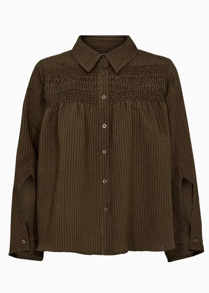 Pieszak PD-Cassandra New Pintuck Plush Shirt coffee (brun) 34