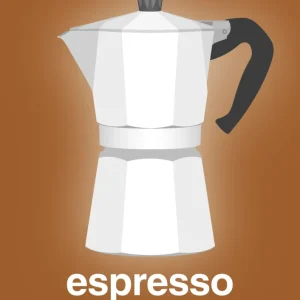 plakat: espresso - italian coffee maker - cognac Morning Routine 60