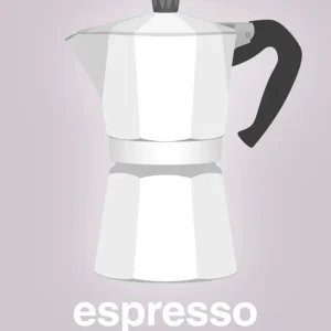 plakat: espresso - italian coffee maker - dusty lilac | BPA-Free & Dishwasher Safe 60