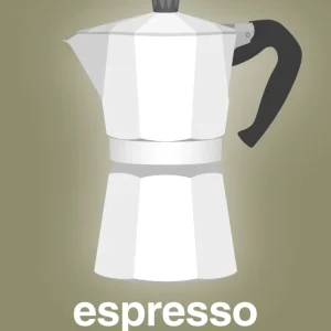 plakat: espresso - italian coffee maker - misty forrest from Italian Design 60