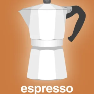 plakat: espresso - italian coffee maker - rumba coral 60