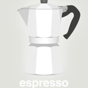 Premium Stainless Steel plakat: espresso - italian coffee maker - painters white 60