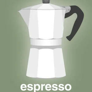 Stovetop plakat: espresso - italian coffee maker - jade 60