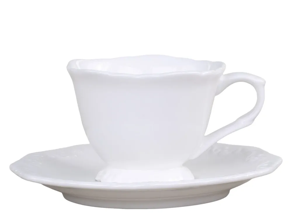 Chic Antique - Provence Espressokop med Underskål, 6-Pak