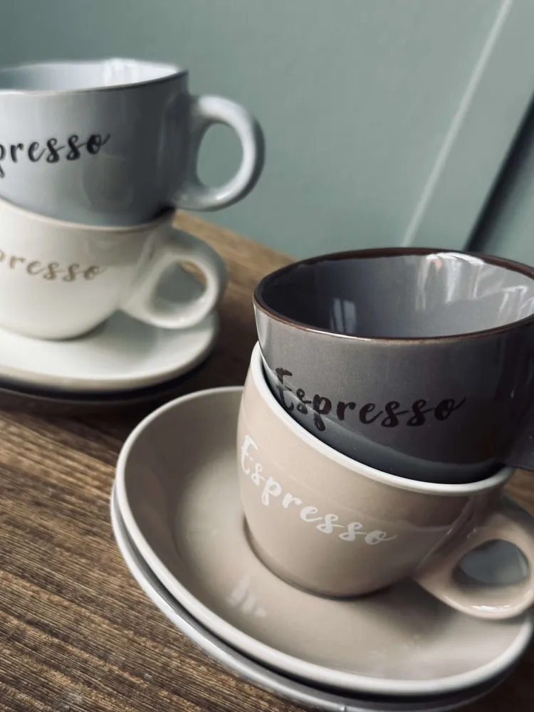 Kop m. underkop Espresso 100 ml. - 4 stk 2 Filters