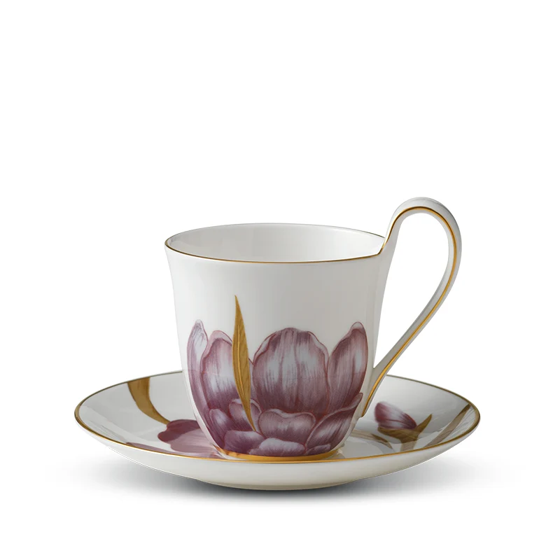 Royal Copenhagen Flora højhankskop og underkop, 27 cl. Iris