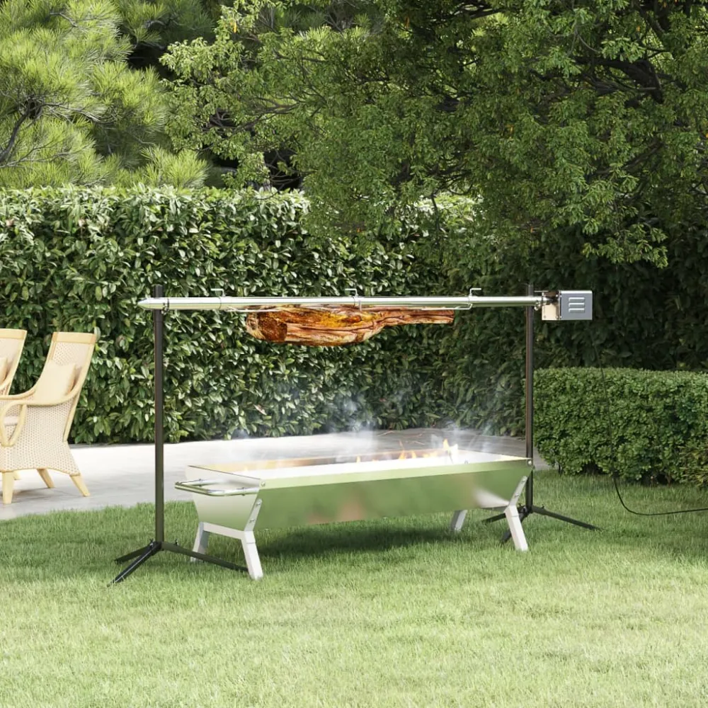 automatisk grill med motor 150x46,5x82,5 cm rustfrit alloy