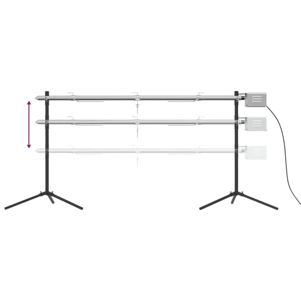 automatisk grill med motor 150x46,5x82,5 cm rustfrit alloy