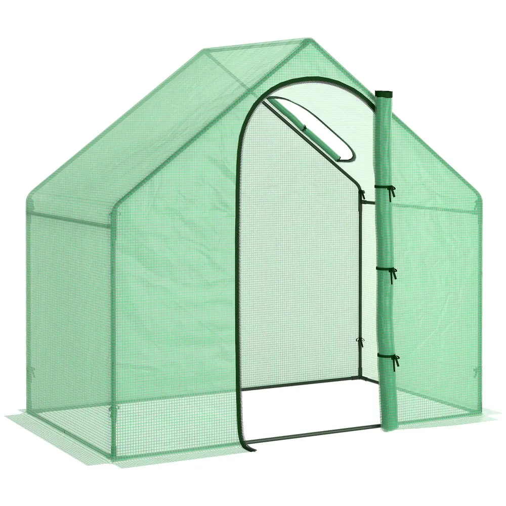 Plastikdrivhus tomatdrivhus drivhus kold ramme med vindue og dør grøn stålplast 180 x 100 x 168 cm