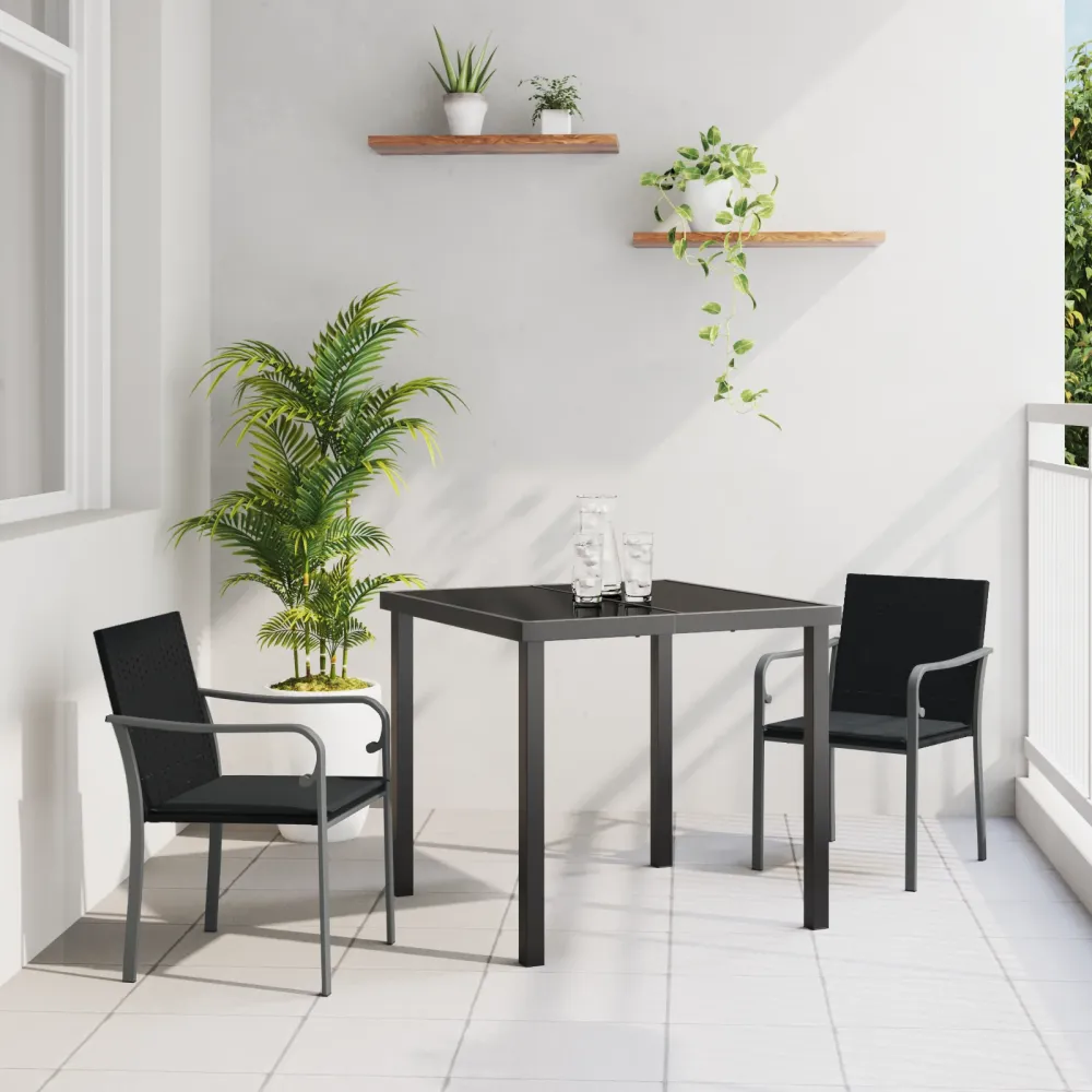 Have Spisebordssæt 3 Dele Ebony Poly Rattan