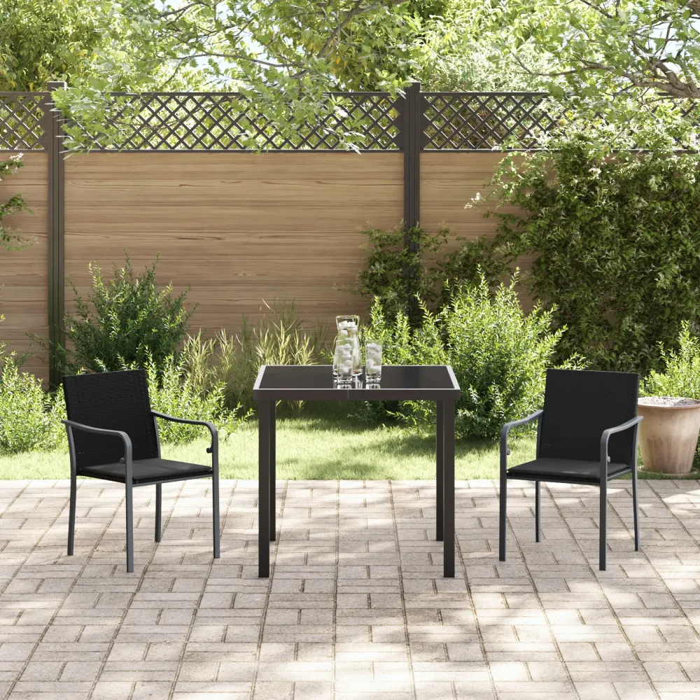 Have Spisebordssæt 3 Dele Ebony Poly Rattan