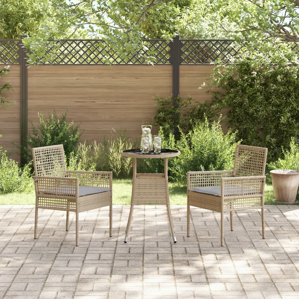 Have Spisebordssæt 3 Dele Khaki Poly Rattan