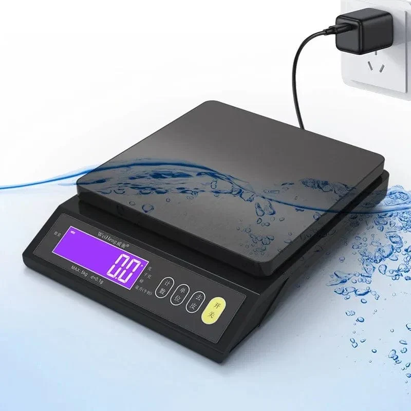 5 kg/10 kg elektronisk køkkenvægt i rustfrit metal med LCD-display 10