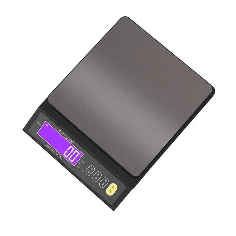 5 kg/10 kg elektronisk køkkenvægt i rustfrit metal med LCD-display 10