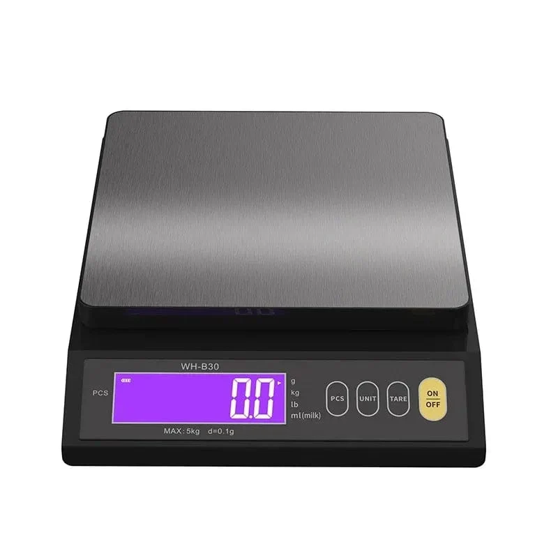 5 kg/10 kg elektronisk køkkenvægt i rustfrit metal med LCD-display 10