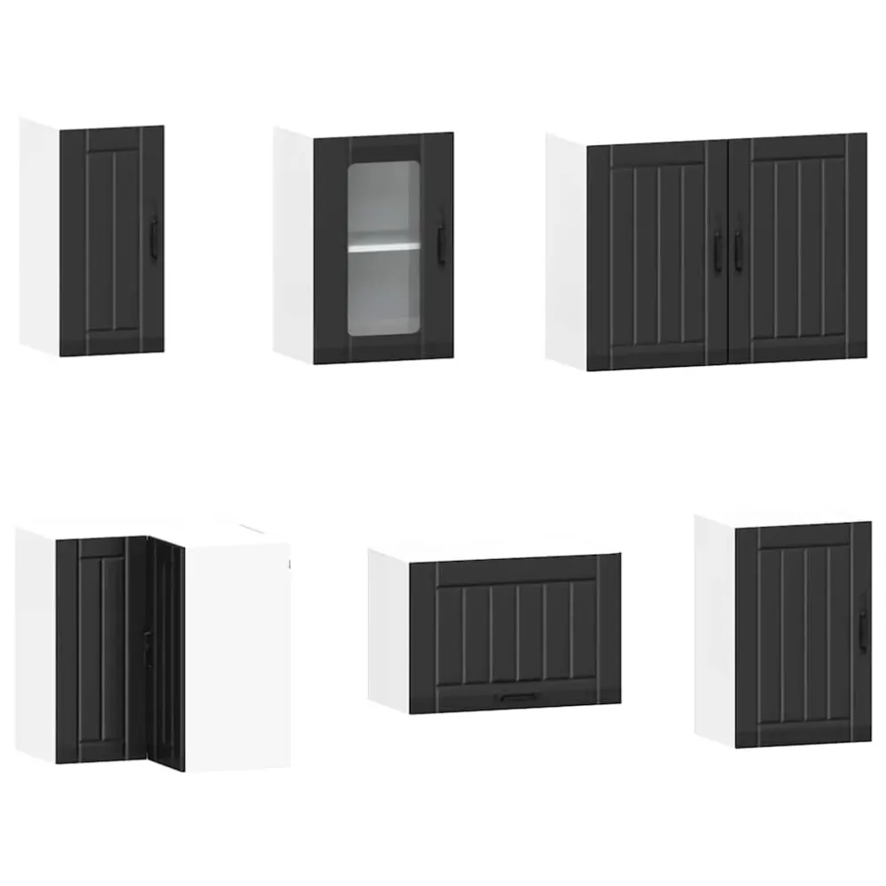 Køkkenskabssæt Lucca 11 Dele Designed Træ Sort