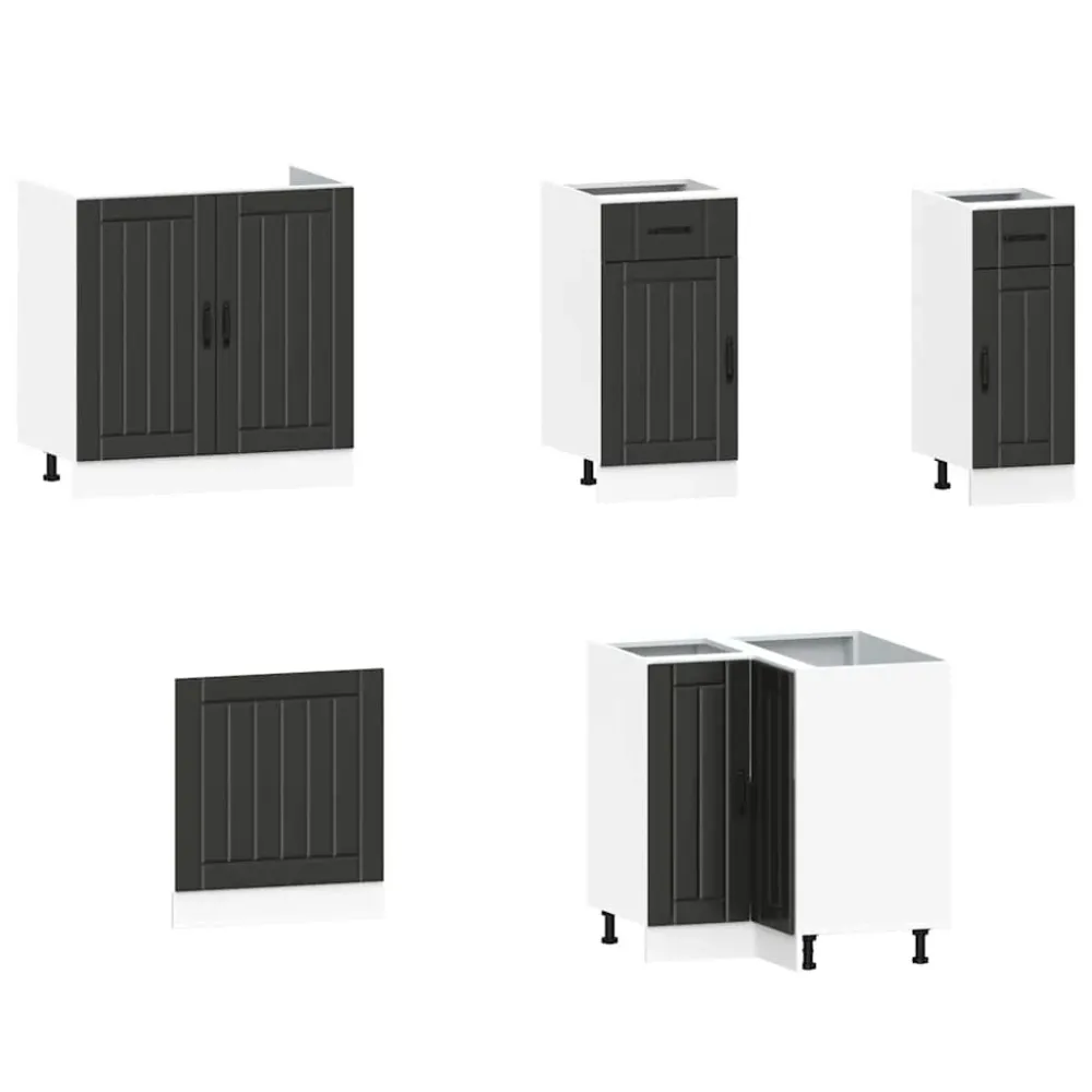 Køkkenskabssæt Lucca 11 Dele Designed Træ Sort