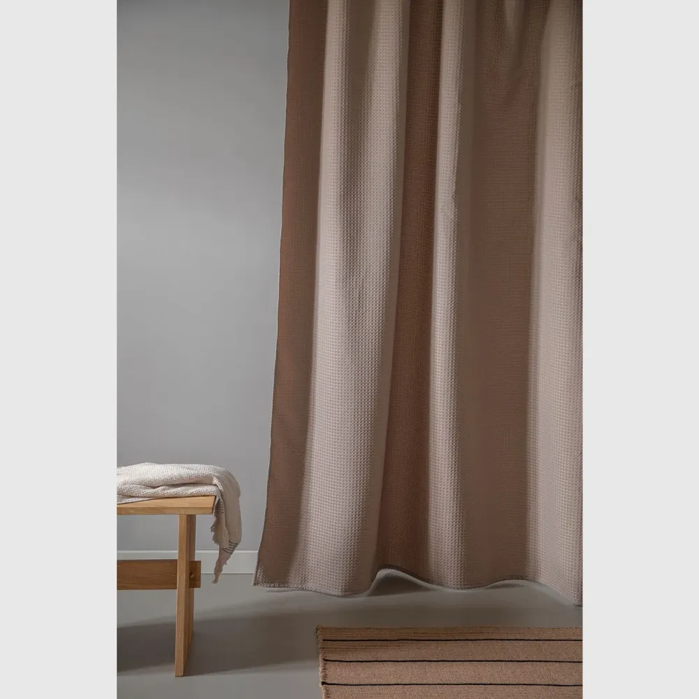 MOUD Home WAFFLE Badeforhæng 180×220 cm - khaki
