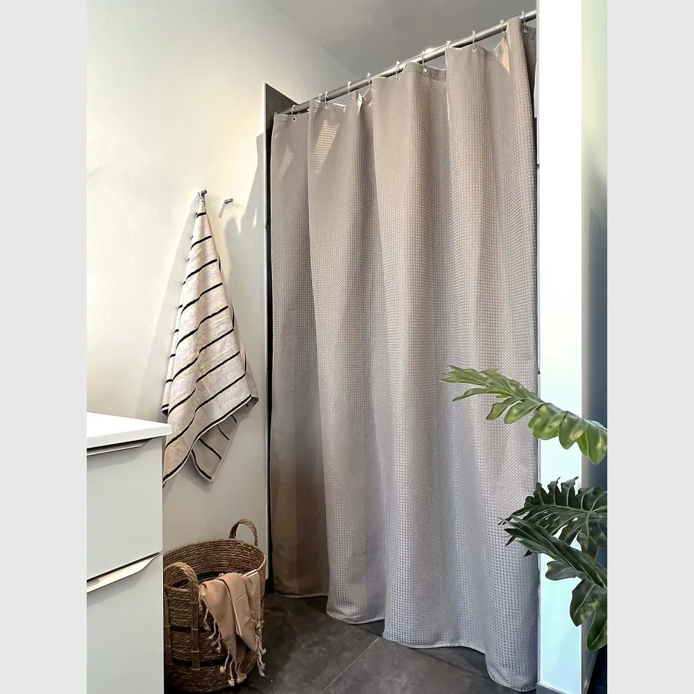 MOUD Home WAFFLE Badeforhæng 180x200 cm - khaki
