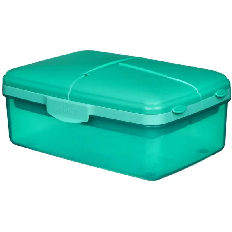 Sistema Madkasse m. Drikkedunk/Køleelement - Slimline Quaddie - 1.5L - Minty Påfugl