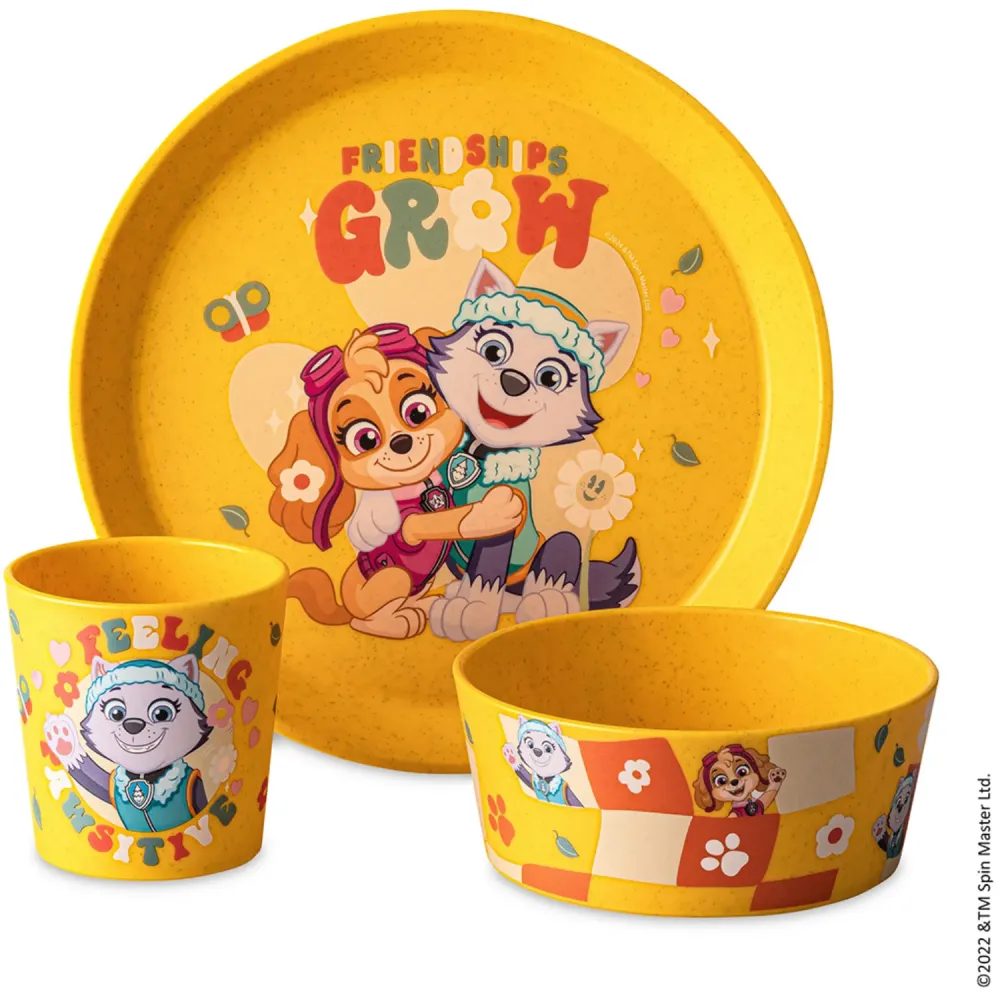 Koziol Organic Honey Yellow Beskeden Tallerken + Skål + Kop Connect Grow Paw Patrol
