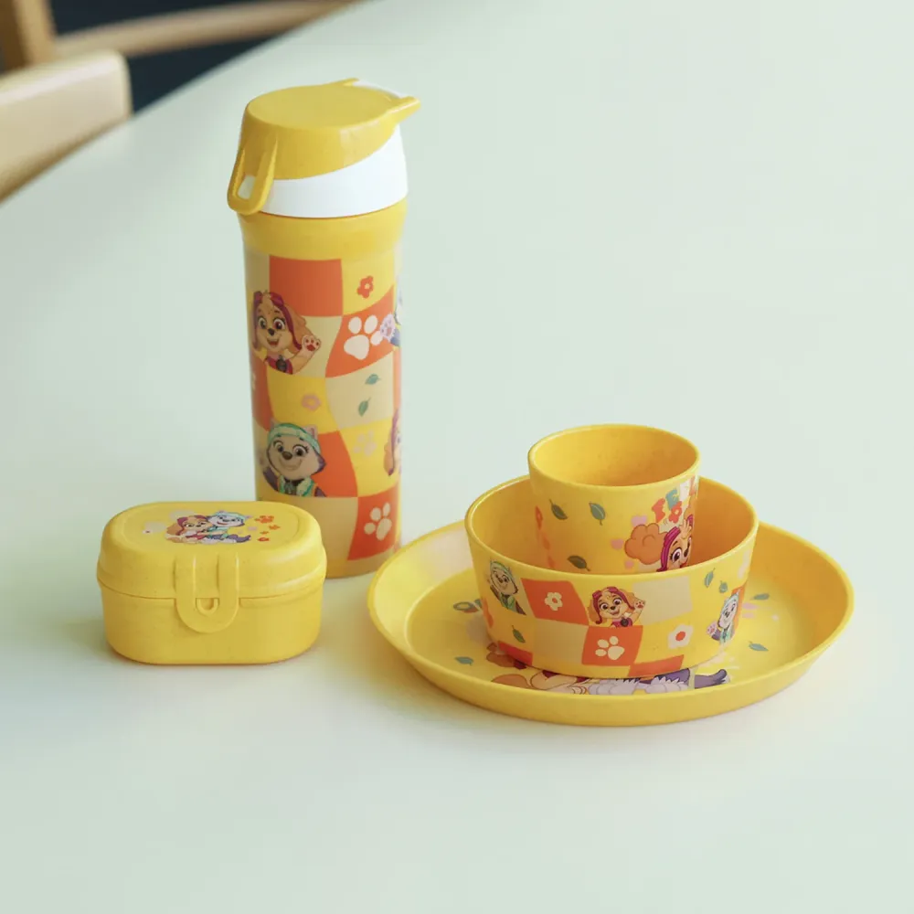 Koziol Organic Honey Yellow Beskeden Tallerken + Skål + Kop Connect Grow Paw Patrol