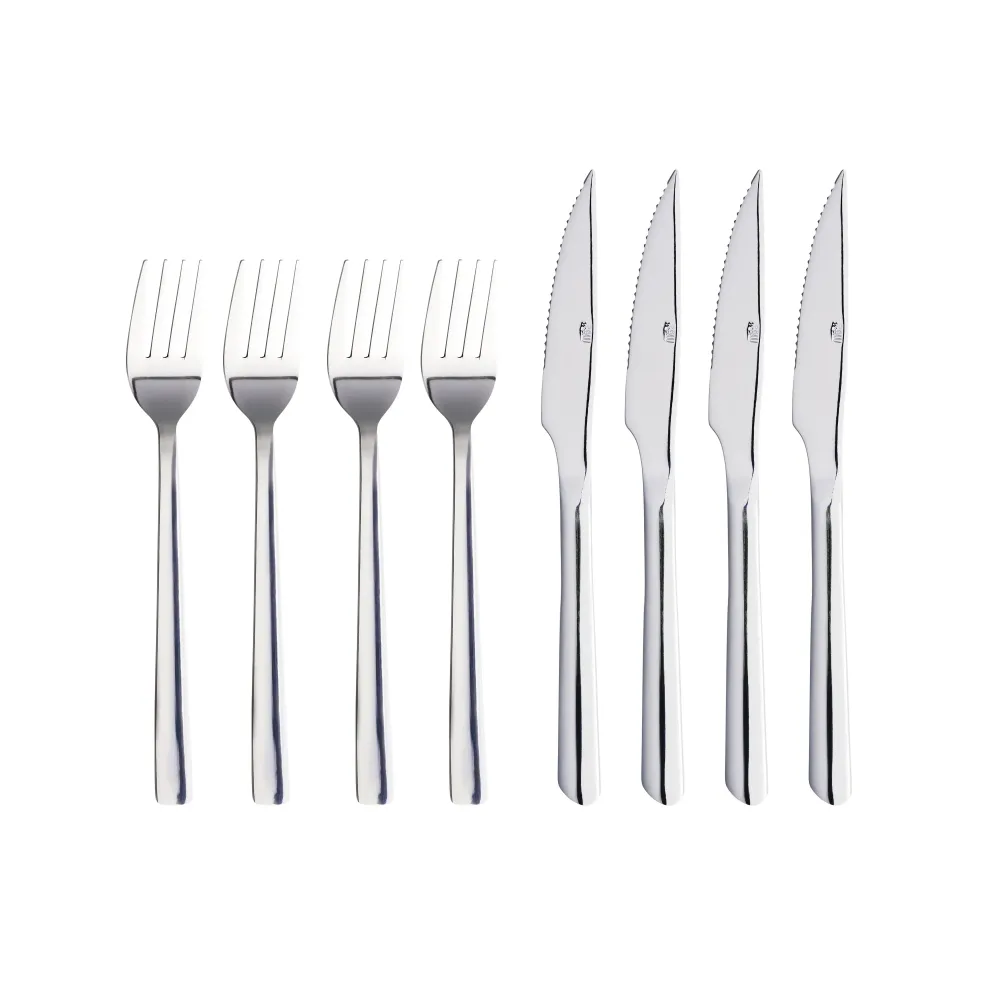 RAW STEAKBESTIK 8-DELE BLANK METAL
