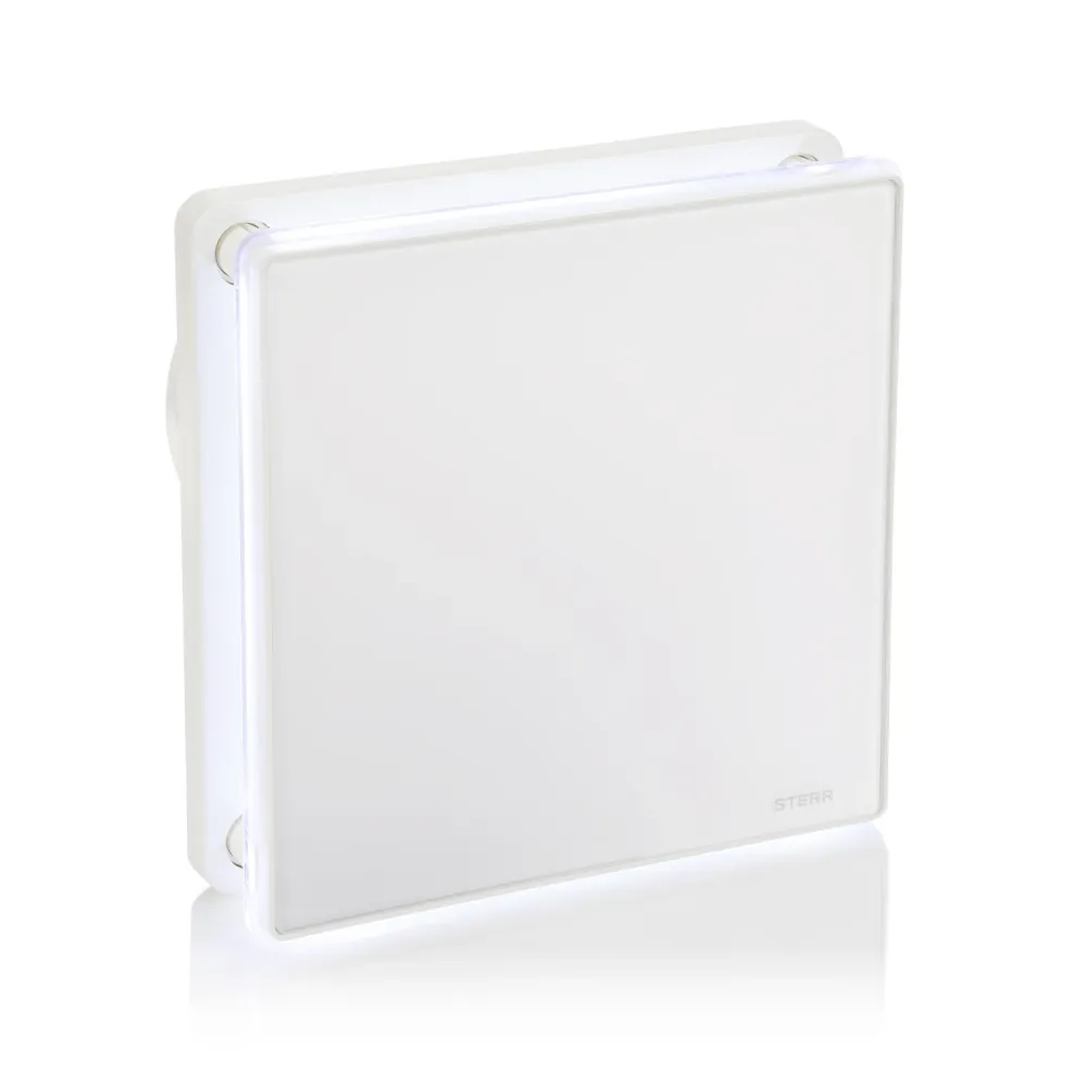 STERR BFS100LT - 100 mm Badeværelsesventilator, LED + Timer, 90 m³/h, Kridt