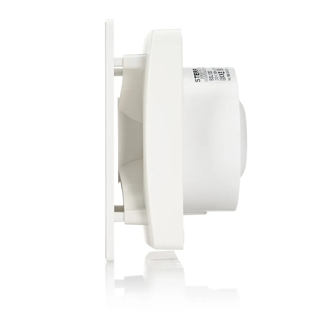 STERR BSL100T - 100 mm Kompakt Badeværelsesventilator, Timer, 95 m³/h, Alabast
