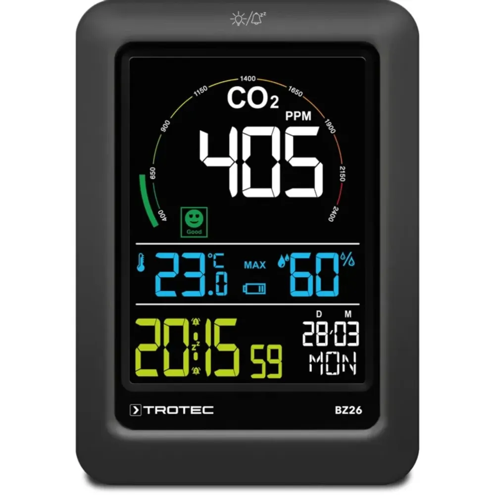 Ultra-Quiet CO2 luftkvalitetsmåler Trotec - mål dit indeklima