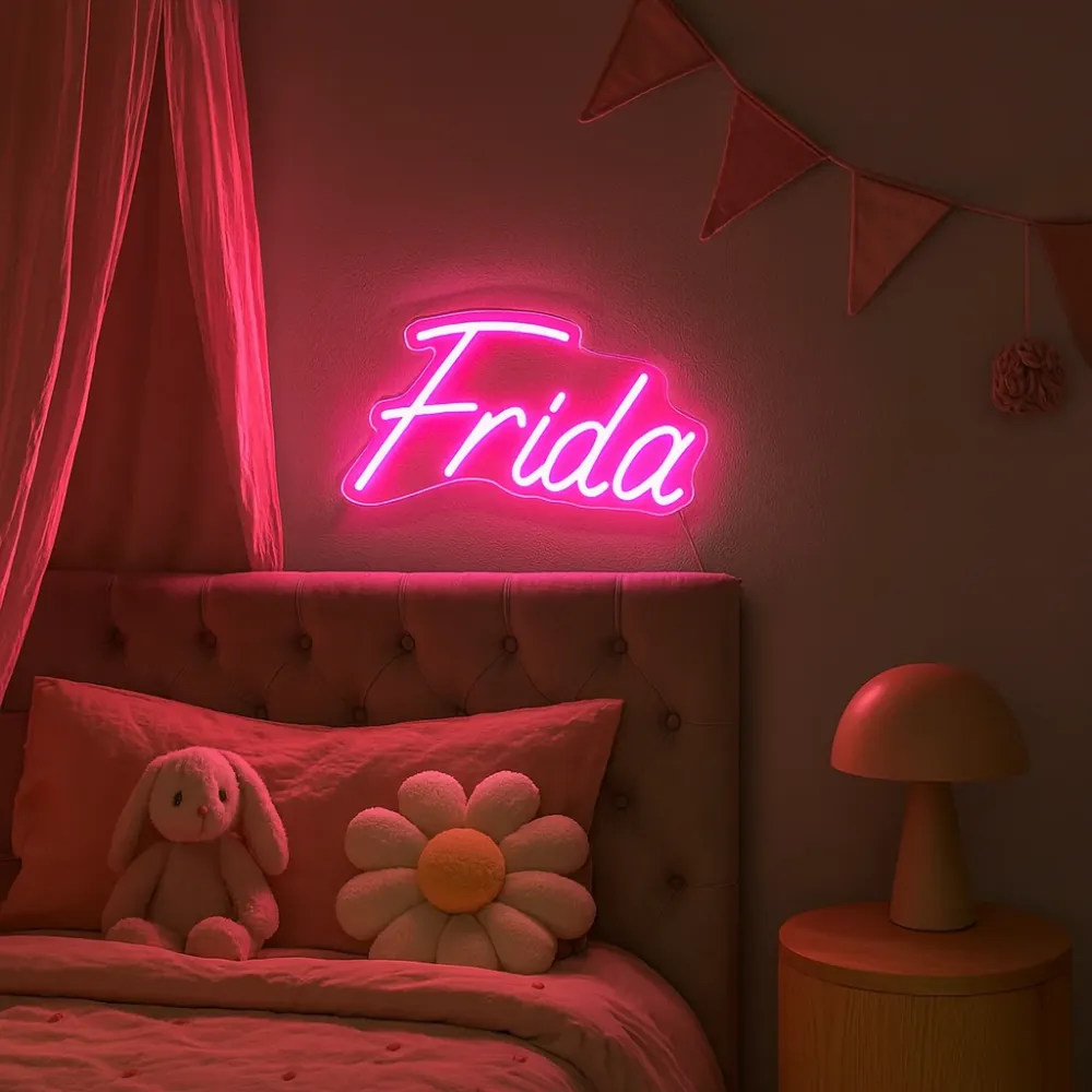 Neon Navneskilt Lyserød