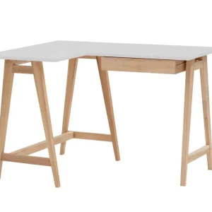 LUKA Asketræ Hjørneskrivebord B 115cm x D 85cm / Lysegrå Venstre Side
