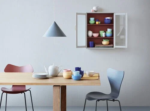 LYNGBY DÆKKESERVIET HERRINGBONE 43X30 CM BLÅ