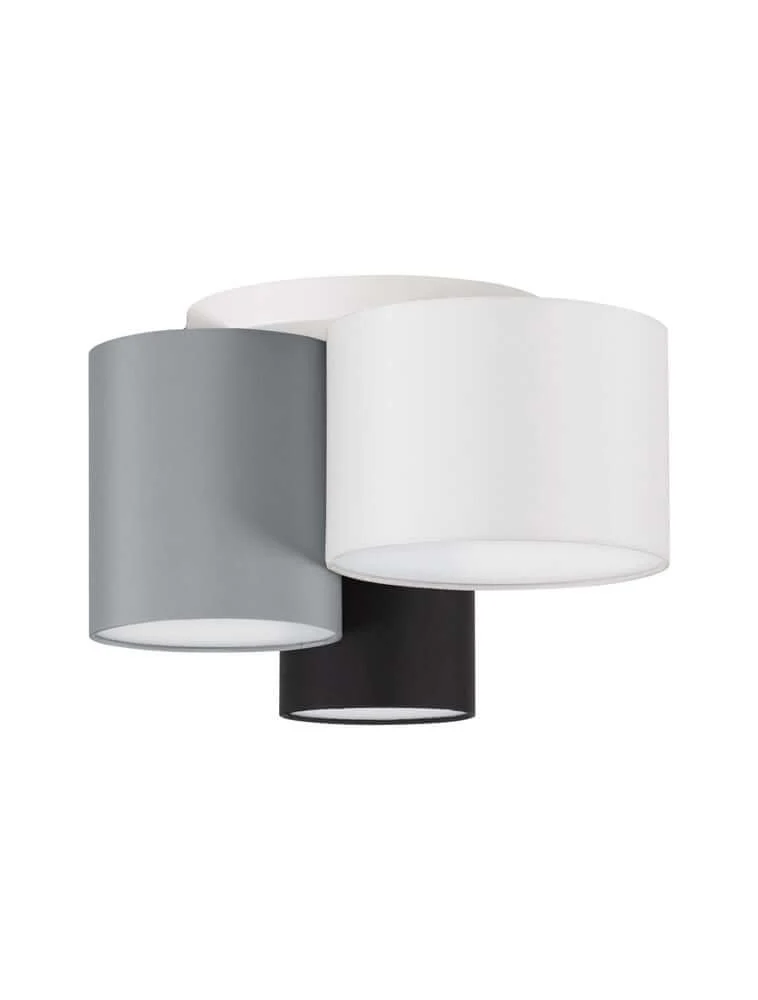 Bryson loftslampe 3-lys Ø 35cm sort, hvid, grå