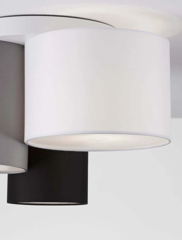 Bryson loftslampe 3-lys Ø 35cm sort, hvid, grå