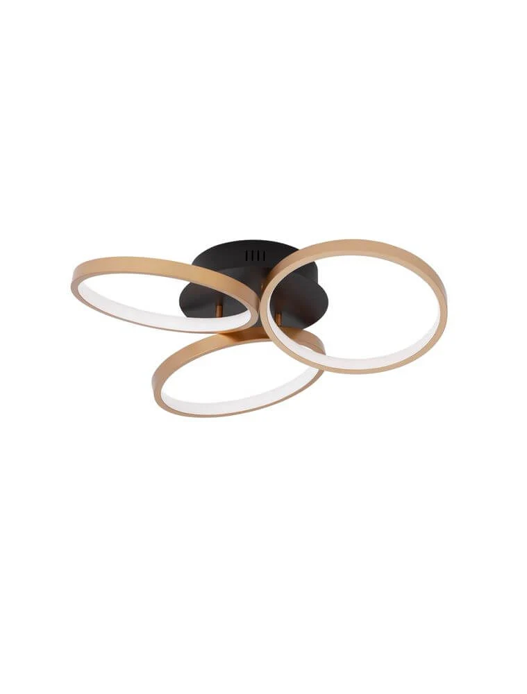 Elize LED-loftslampe 3-lys Ø 55cm 3000K sort, guld