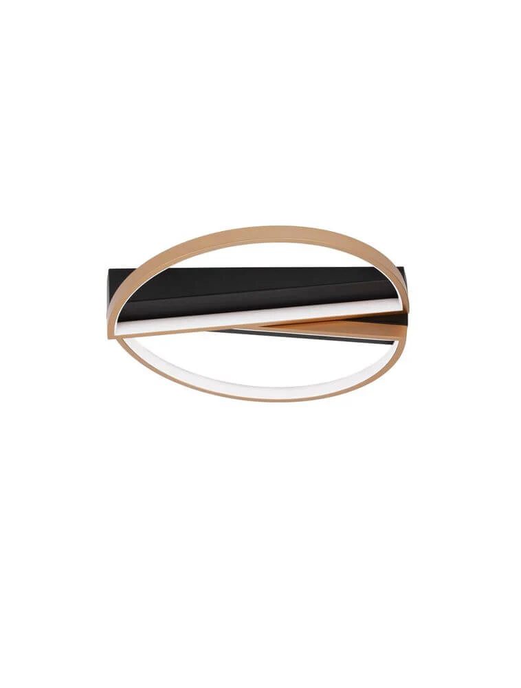 Elize LED-loftslampe halvcirkelformet 2-lys 3000K sort, guld