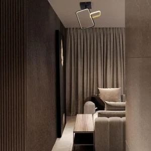 Imar LED loft lampe rektangulær 2-flamme 3200k sort, guld