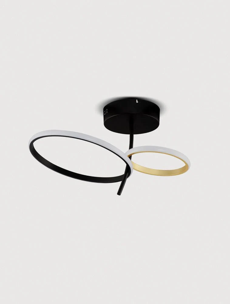 Imar LED loftslampe 2-flamme Ø 51 cm 3200k sort, guld