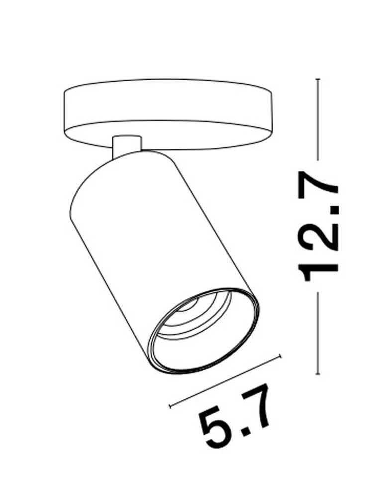 Inus loftslys bevæger Ø 5,7 cm sort, krom