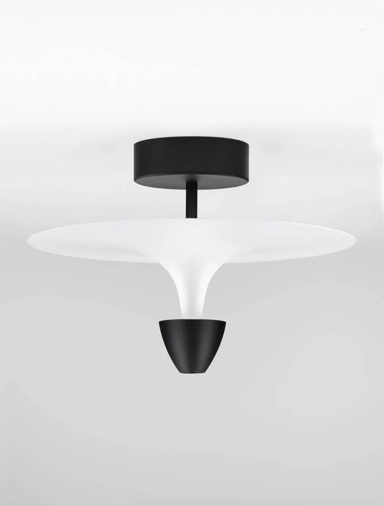 Luet LED loftslampe 3000K sort, hvid