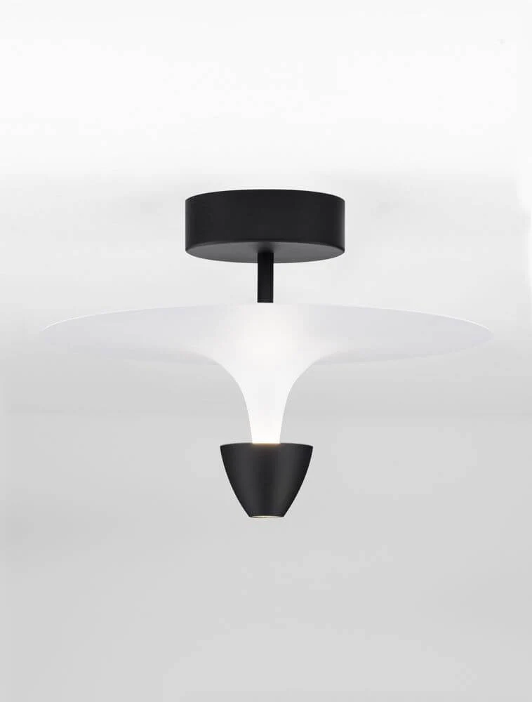 Luet LED loftslampe 3000K sort, hvid