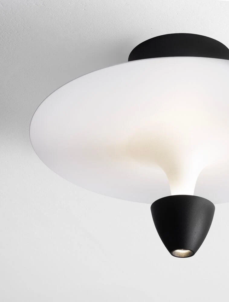 Luet LED loftslampe 3000K sort, hvid