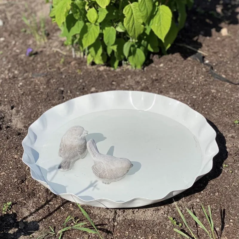 Dekorativt fad bakke Plisse Emalje Shell Ø45x7cm