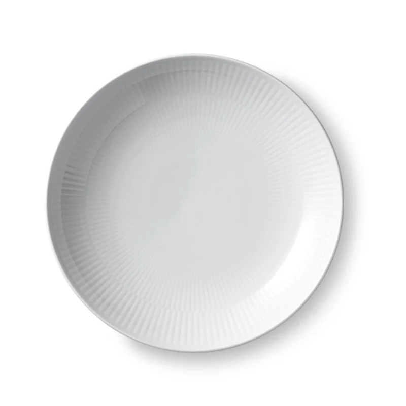Royal Copenhagen Hvid Riflet -vogue tallerken 20 cm