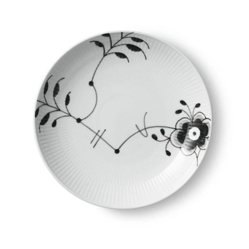 Royal Copenhagen Sort Mega Riflet -vogue tallerken - 20 cm